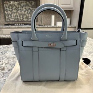 New Mulberry Mini Zipped Bayswater in Poplin Blue